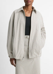 Gardener's Check Cotton Oversized Bomber Jacket in Jackets & Outerwear | Vince US