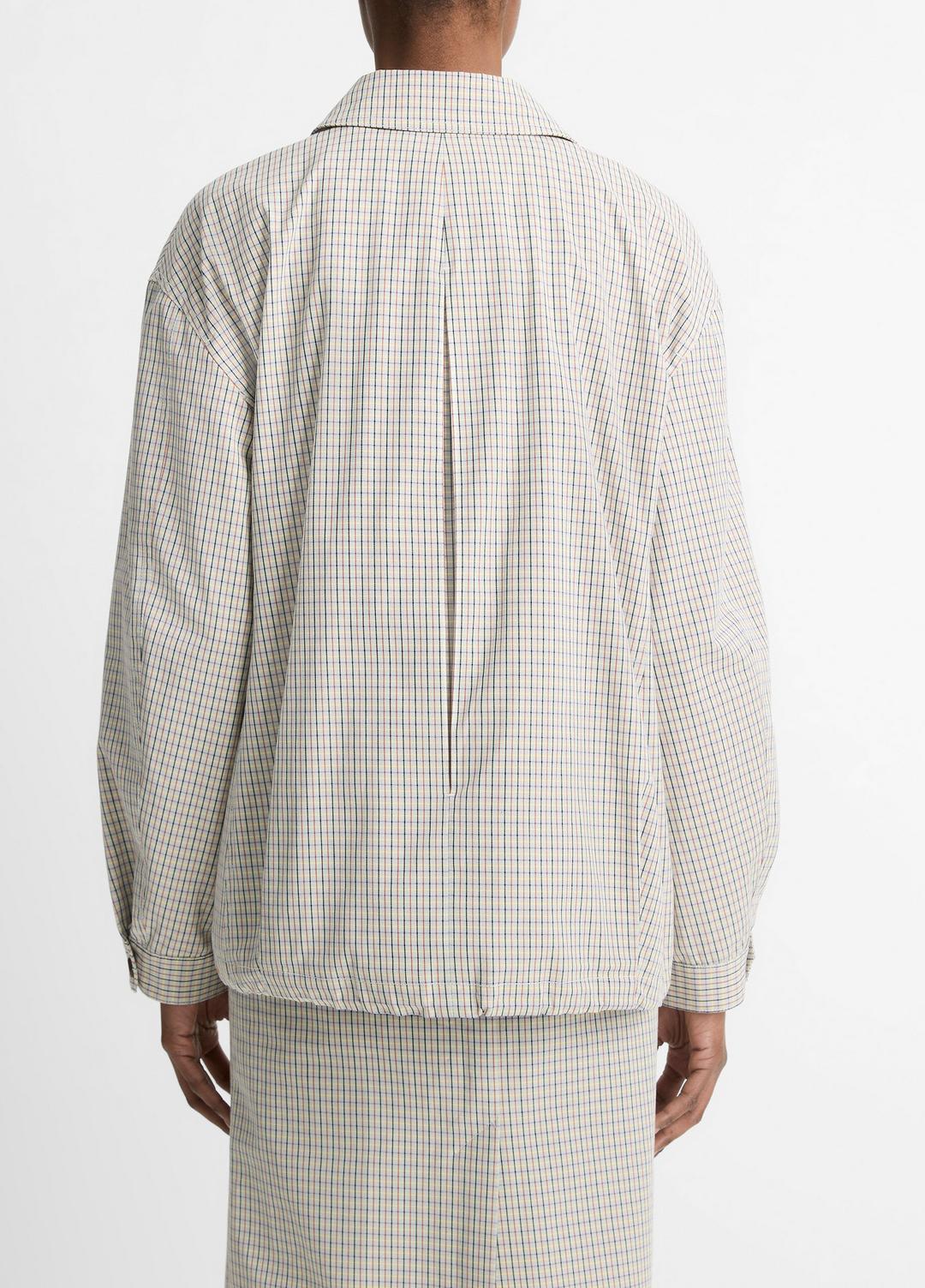 Gardener's Check Cotton Oversized Bomber Jacket in Jackets & Outerwear | Vince US