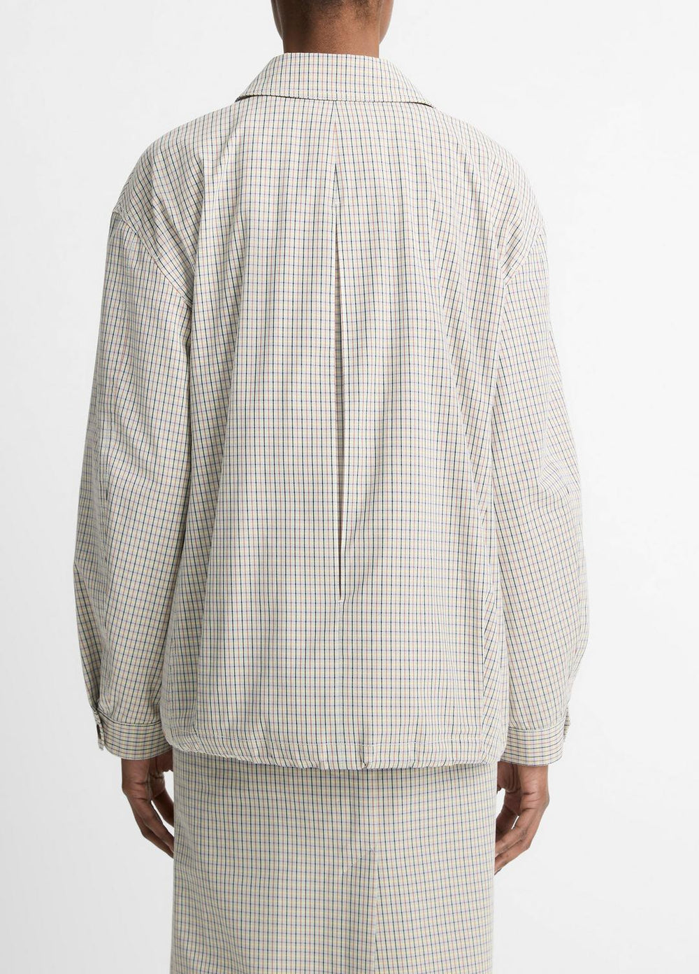 Gardener's Check Cotton Oversized Bomber Jacket in Jackets & Outerwear | Vince US