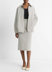 Gardener's Check Cotton Oversized Bomber Jacket in Jackets & Outerwear | Vince US