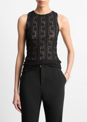 Smocked Lace Shell in Shirts & Tees | Vince Online