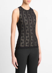Smocked Lace Shell in Shirts & Tees | Vince Online