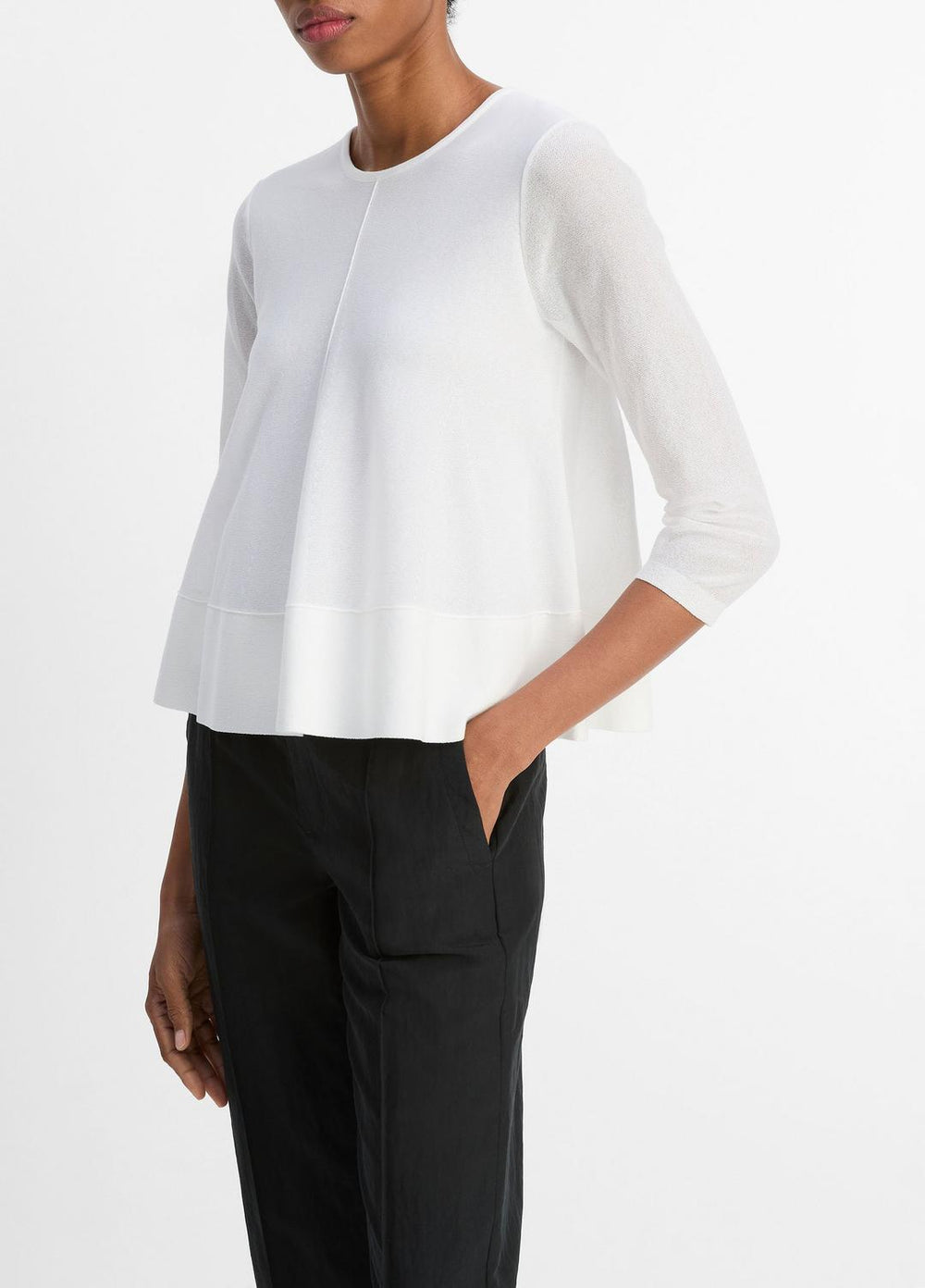 Italian Cotton-Blend A-Line Sweater in Sweaters | Vince discount