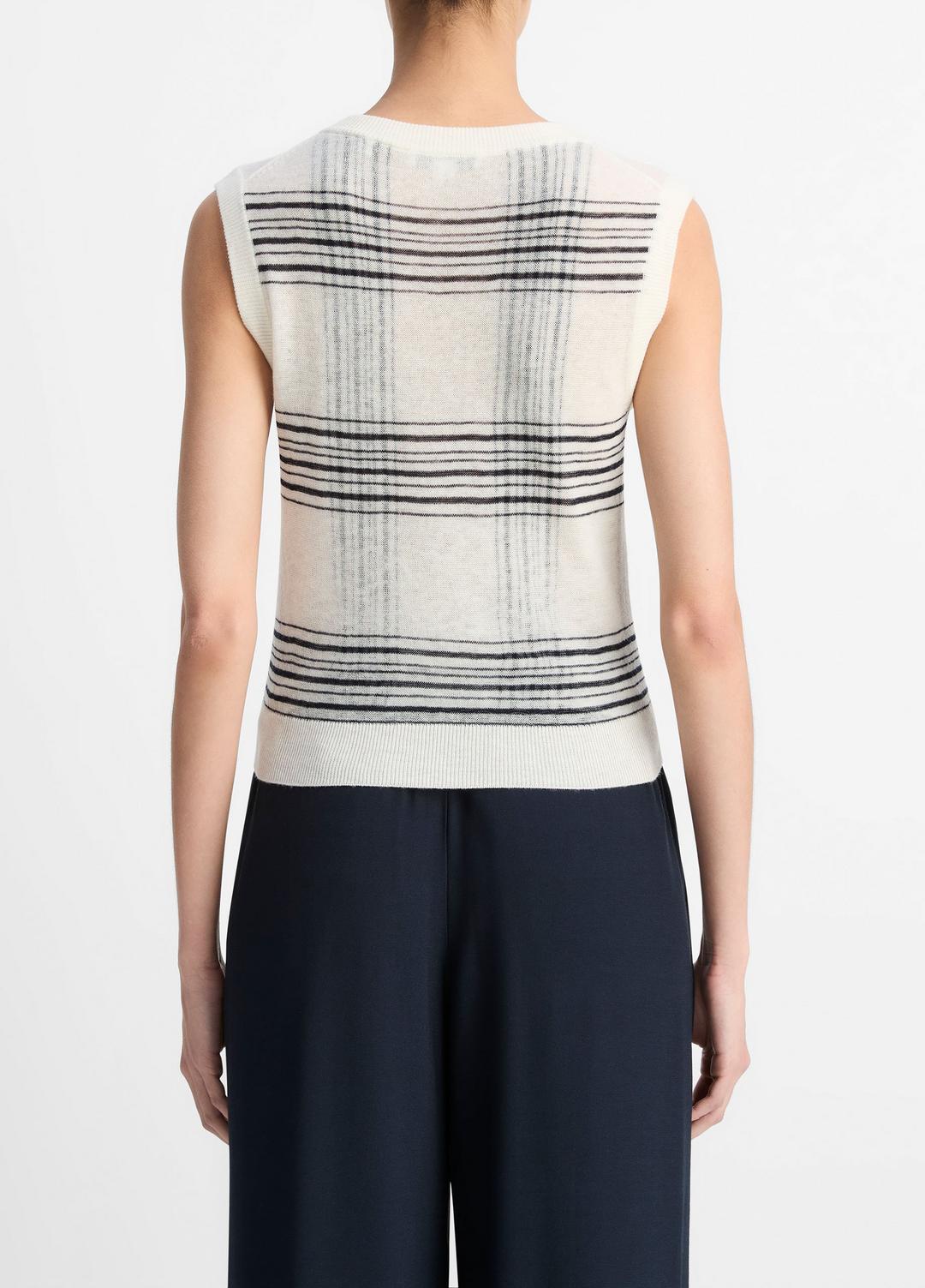 Featherweight Plaid Wool Sweater Vest in Sweaters | Vince outlet