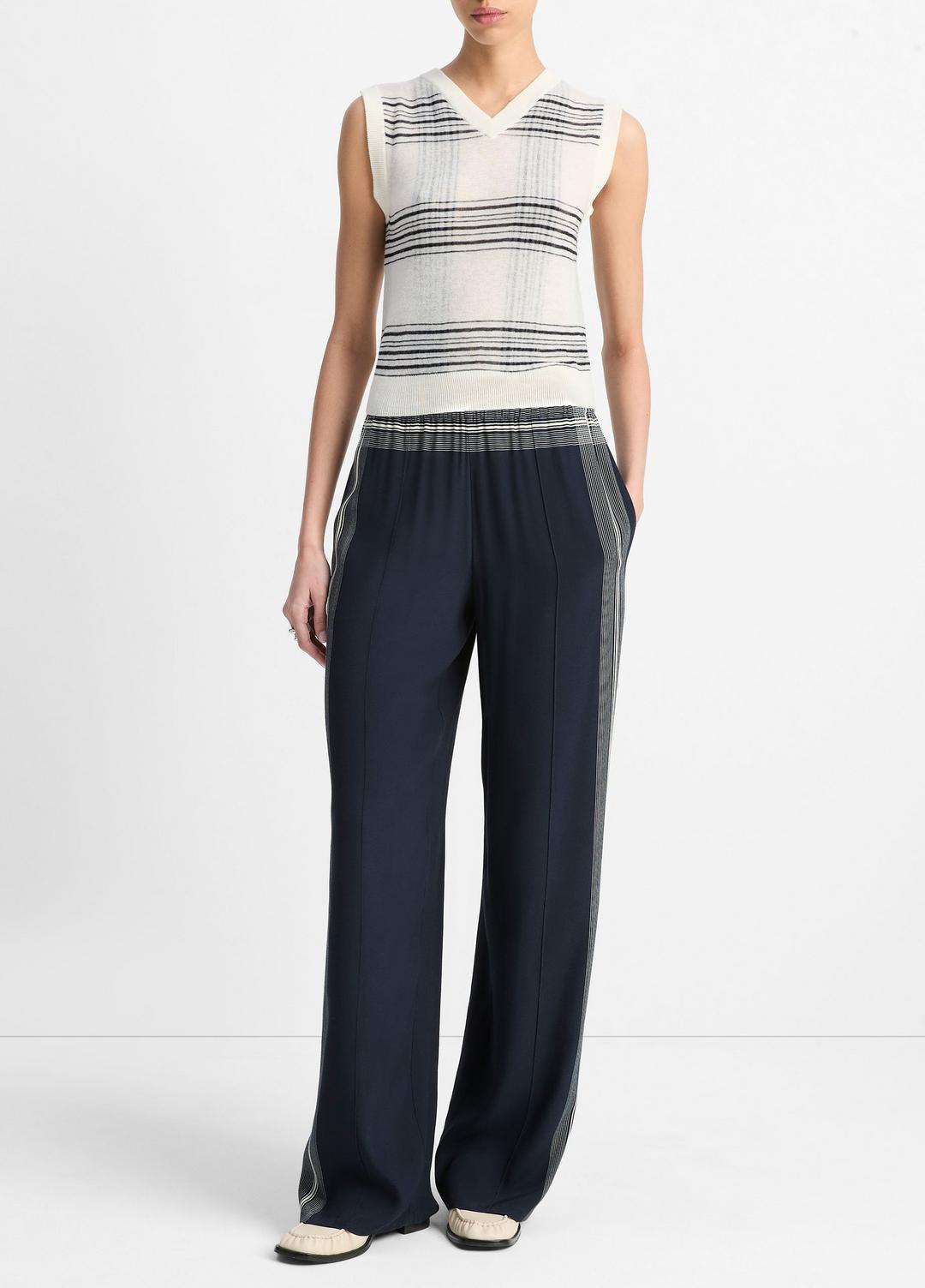 Featherweight Plaid Wool Sweater Vest in Sweaters | Vince outlet
