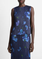 Poppy Blur Crushed Satin Shell in Shirts & Tees | Vince on sale