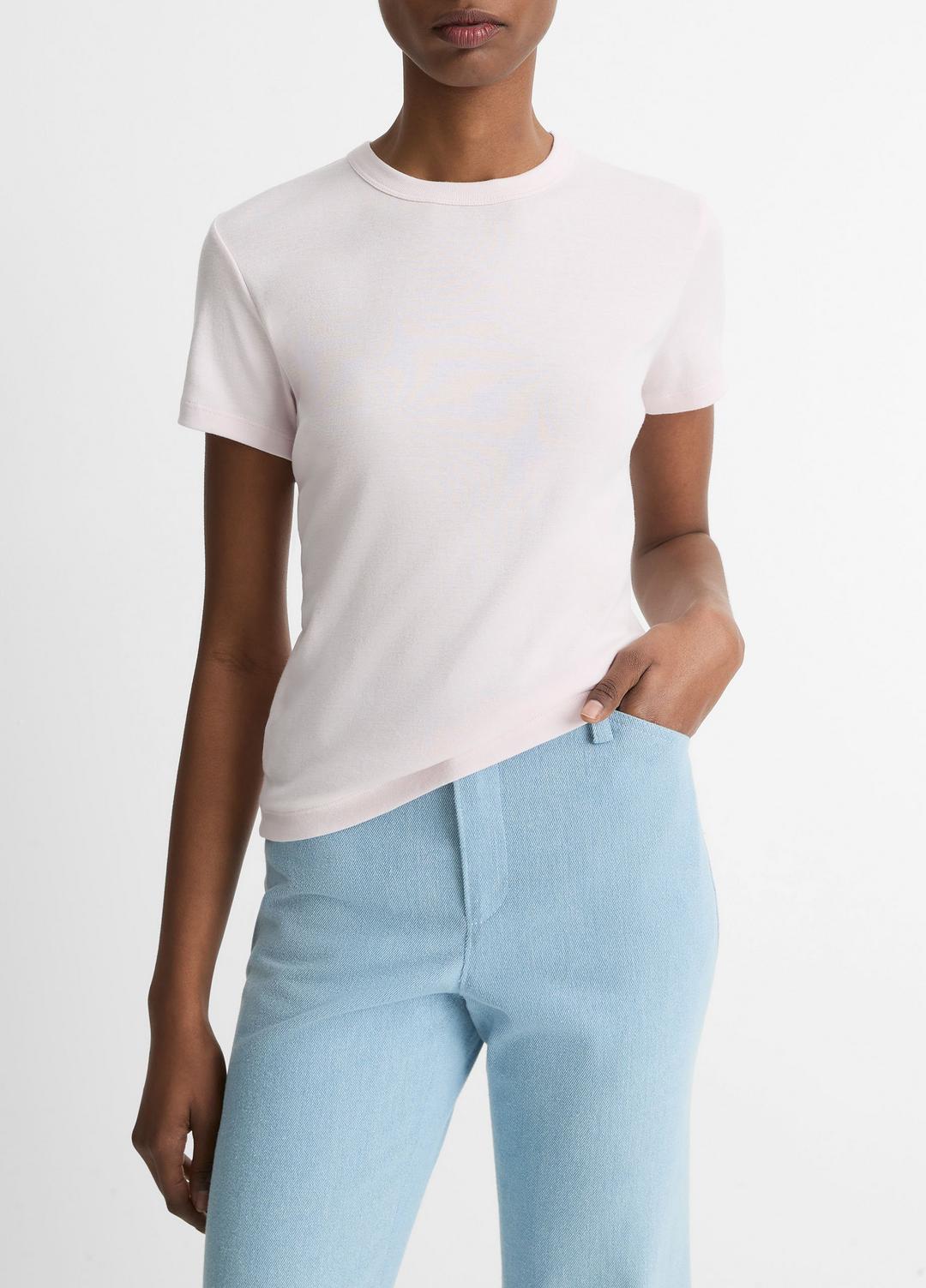 Pima Cotton-Blend '90s Shrunken T-Shirt in Shirts & Tees | Vince US