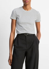 Checked Smocked T-Shirt in Shirts & Tees | Vince US