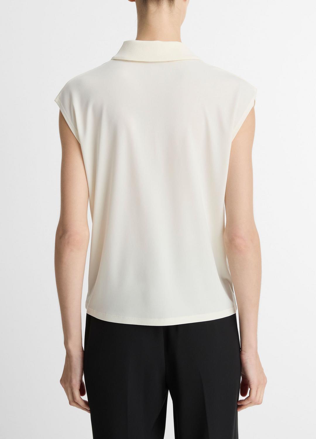 Matte Jersey Cap-Sleeve Polo Top in Shirts & Tees | Vince discount