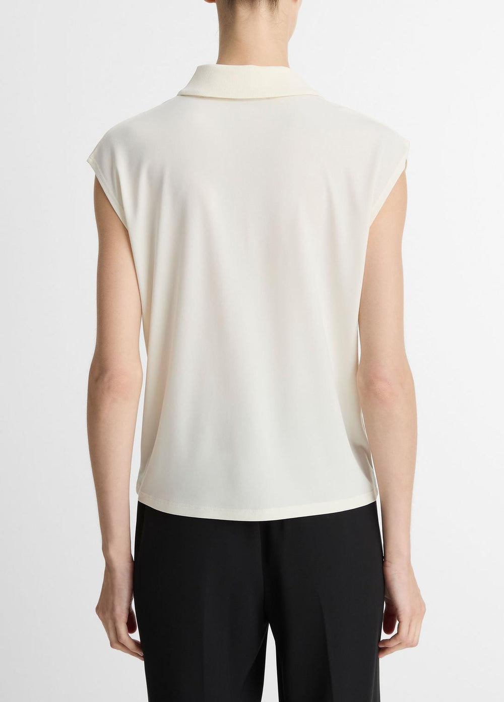 Matte Jersey Cap-Sleeve Polo Top in Shirts & Tees | Vince discount