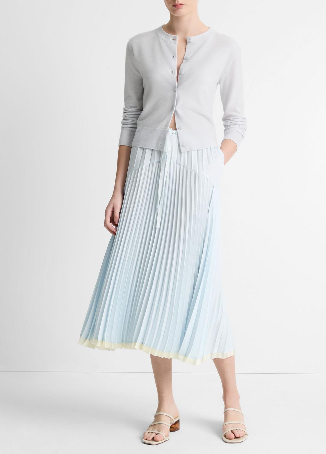 Pleated Satin Tiered Skirt in Dresses & Skirts | Vince near me