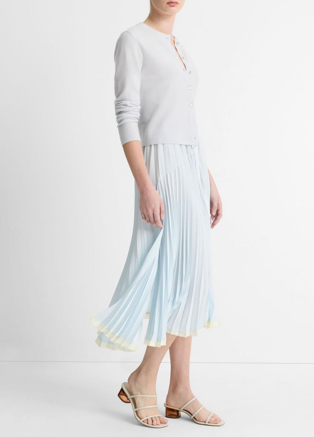 Pleated Satin Tiered Skirt in Dresses & Skirts | Vince near me