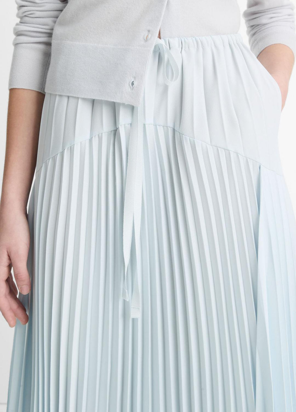 Pleated Satin Tiered Skirt in Dresses & Skirts | Vince near me
