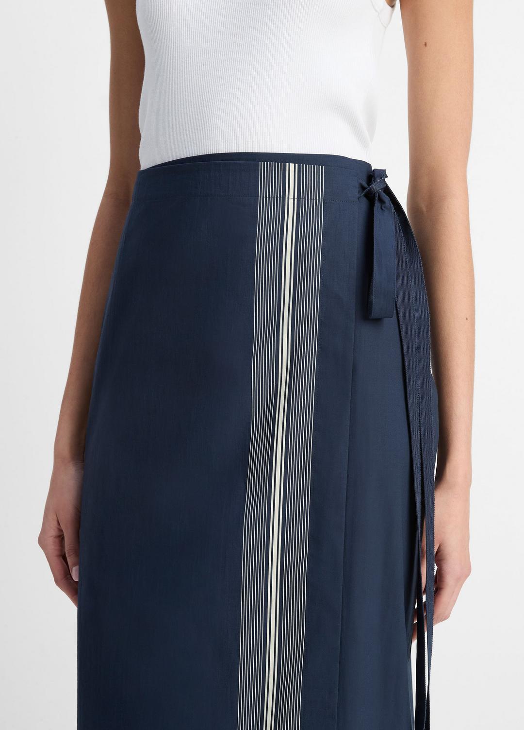 Handkerchief-Stripe Straight Wrap Skirt in Dresses & Skirts | Vince US