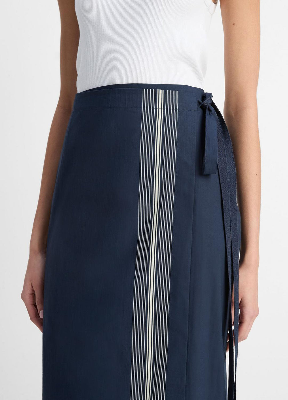 Handkerchief-Stripe Straight Wrap Skirt in Dresses & Skirts | Vince US