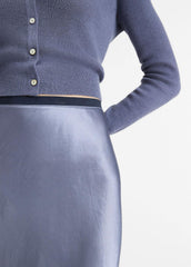 Contrast-Waistband Satin Bias Skirt in Dresses & Skirts | Vince discount