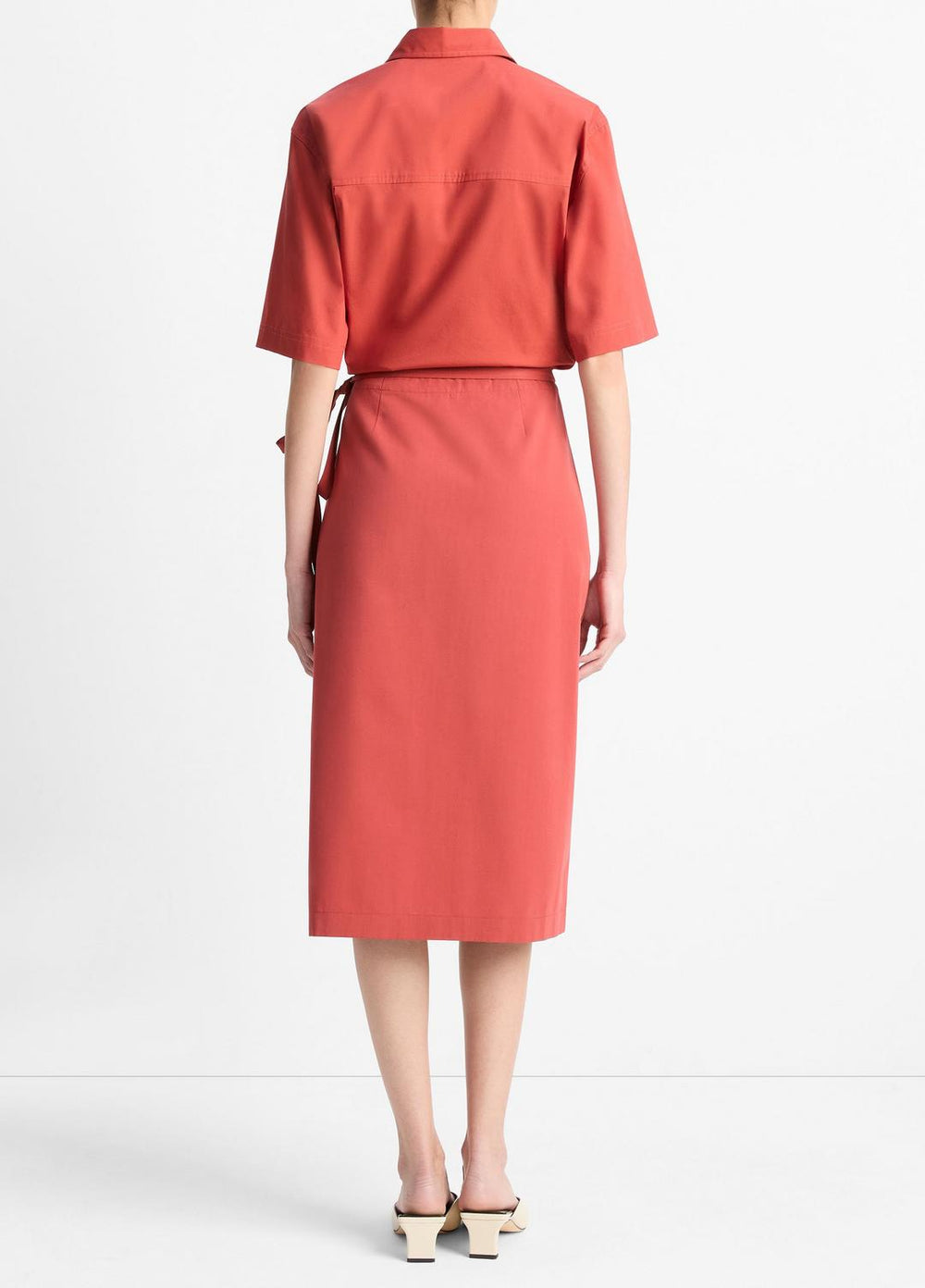 Cotton-Blend Straight Wrap Skirt in Dresses & Skirts | Vince for sale