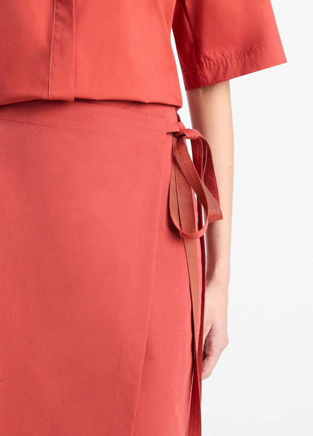 Cotton-Blend Straight Wrap Skirt in Dresses & Skirts | Vince for sale