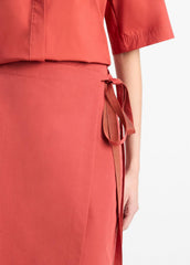 Cotton-Blend Straight Wrap Skirt in Dresses & Skirts | Vince for sale