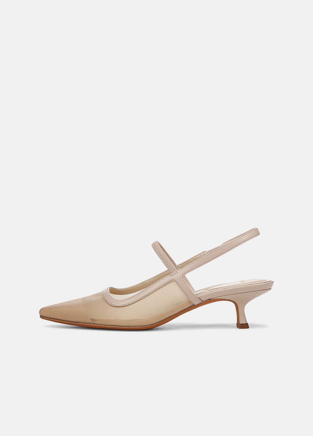 Venice Leather and Mesh Slingback Kitten Heel in Shoes | Vince near me