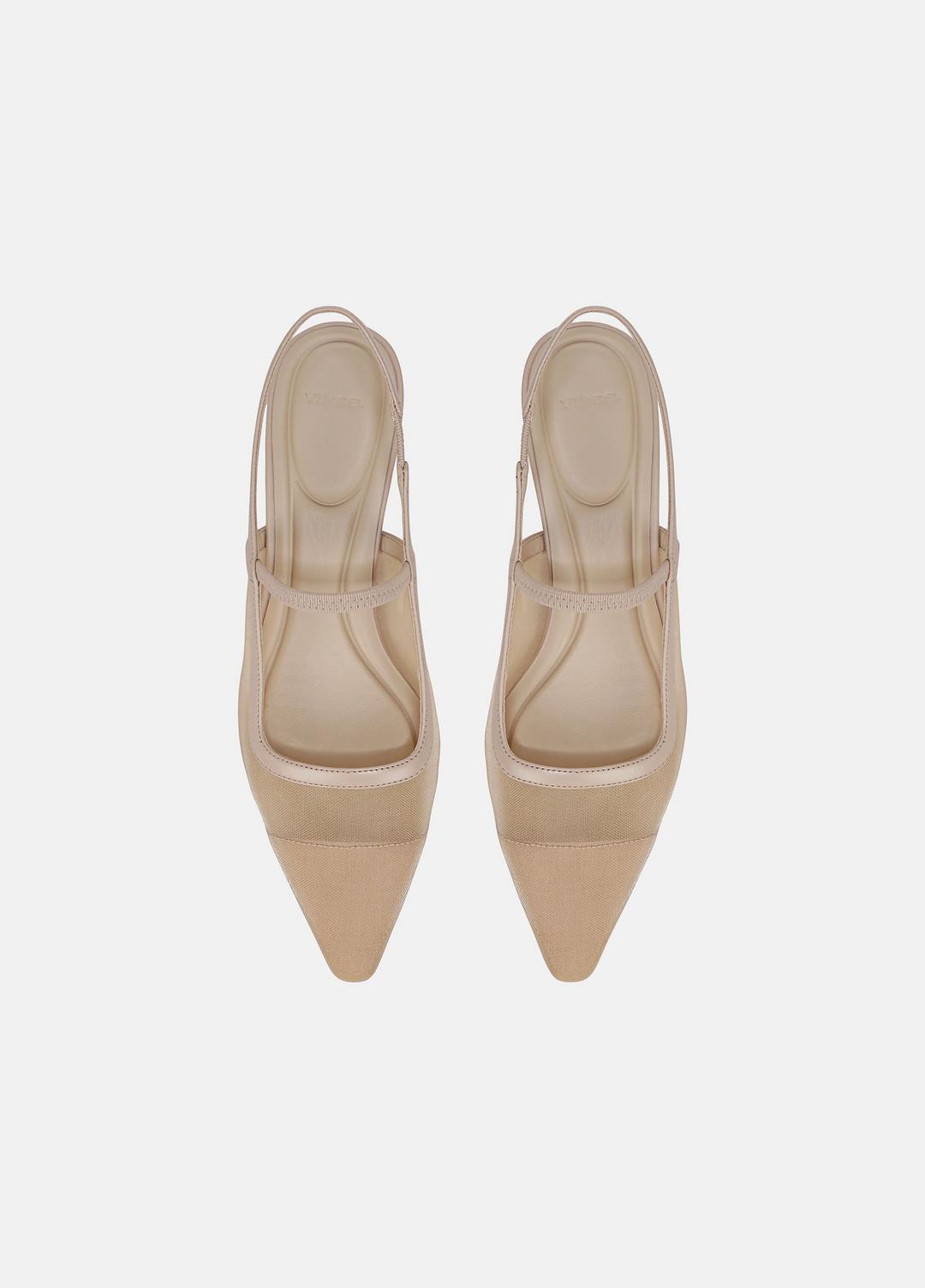 Venice Leather and Mesh Slingback Kitten Heel in Shoes | Vince near me