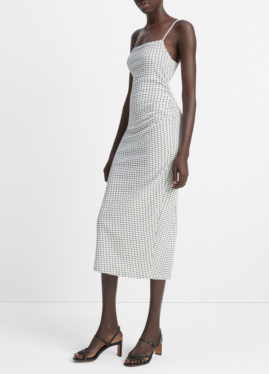 Checked Smocked Tank Dress in Dresses & Skirts | Vince on sale