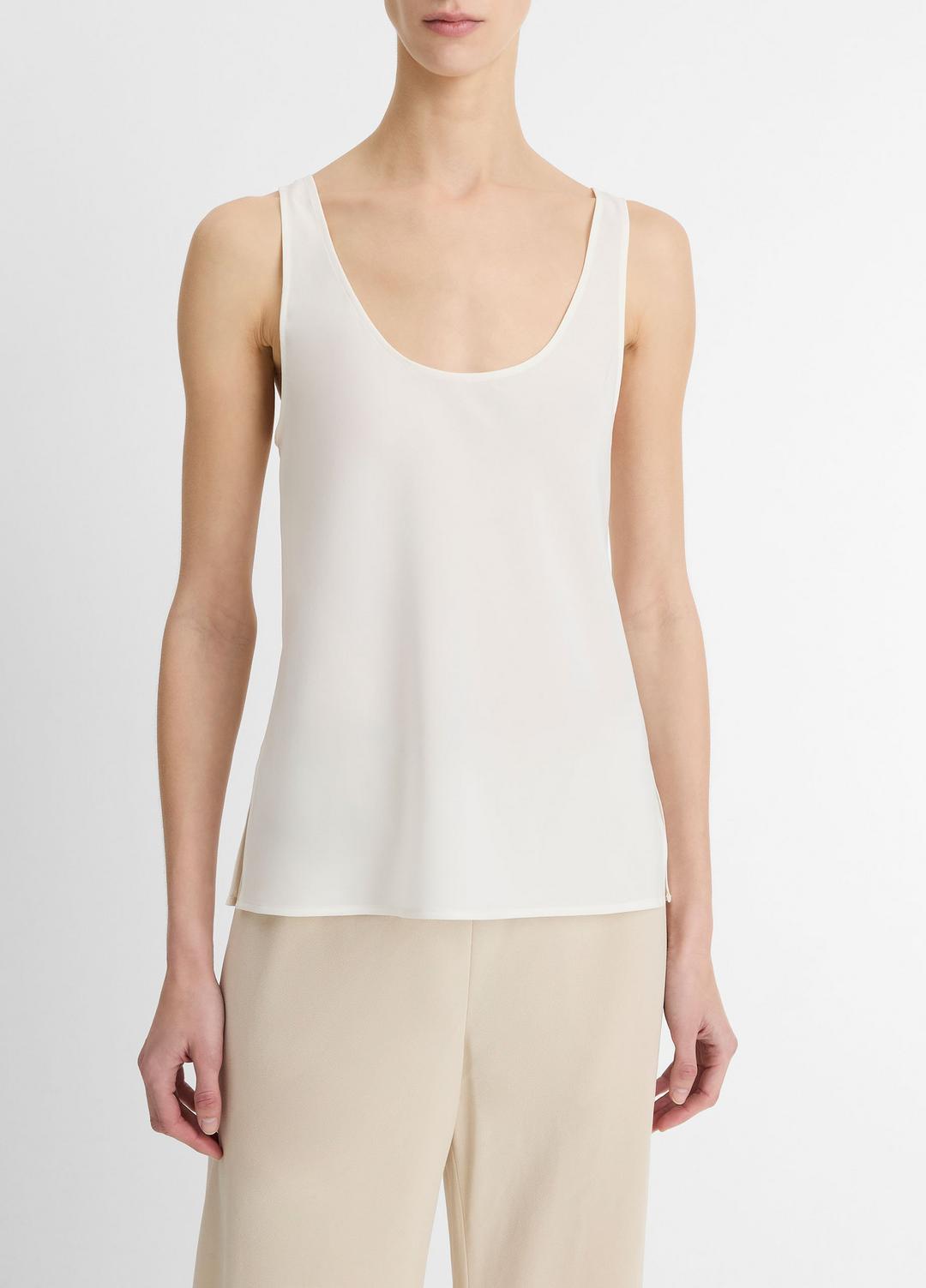 Classic Stretch-Silk Bias Tank in Shirts & Tees | Vince US