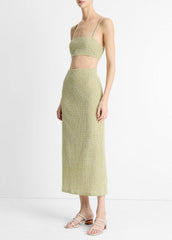 Checked Smocked Midi Skirt in Dresses & Skirts | Vince Online
