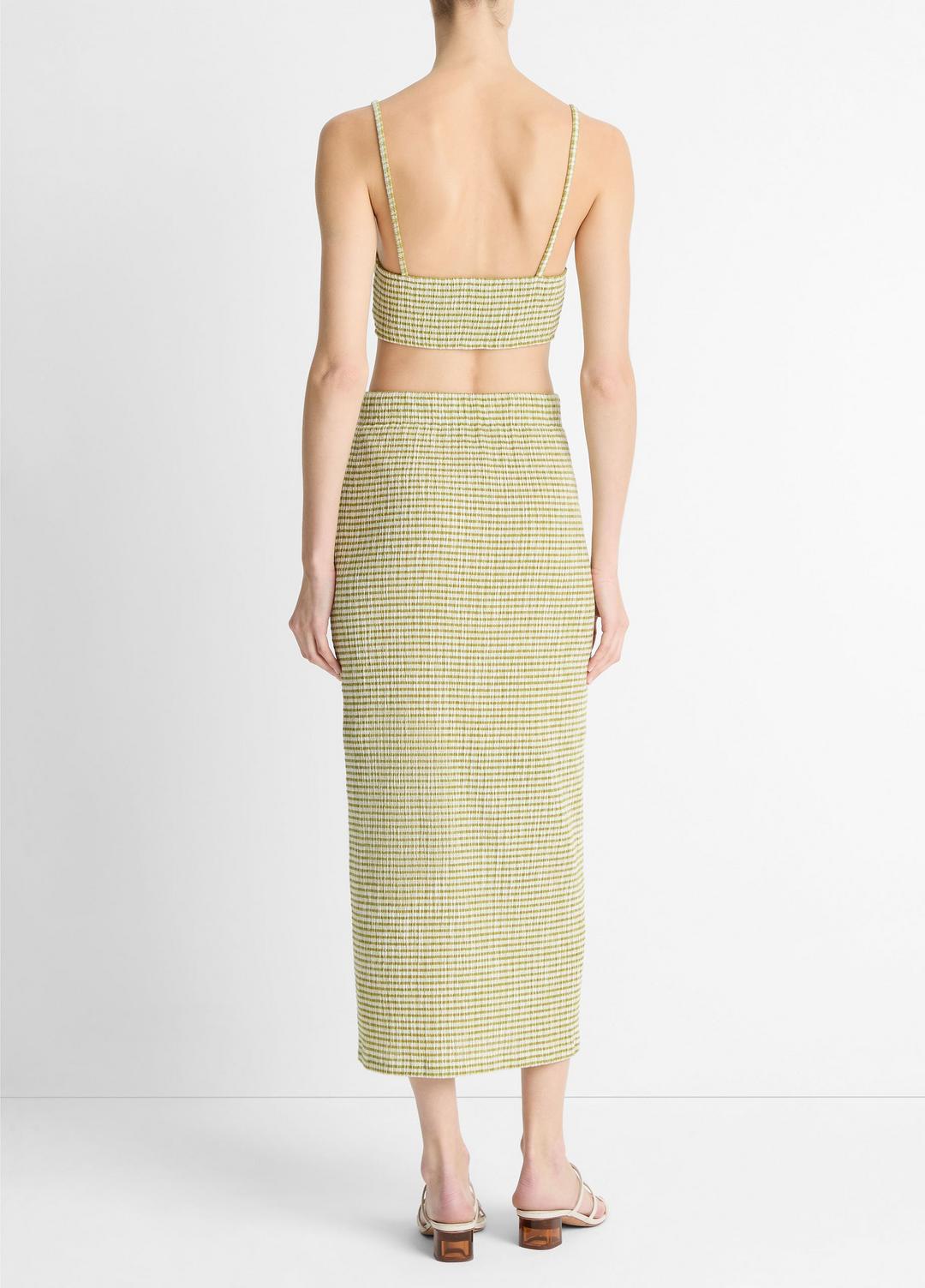 Checked Smocked Midi Skirt in Dresses & Skirts | Vince Online