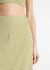 Checked Smocked Midi Skirt in Dresses & Skirts | Vince Online