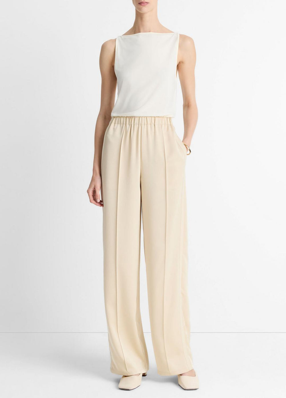 Matte Jersey Boat-Neck Tank in Shirts & Tees | Vince US