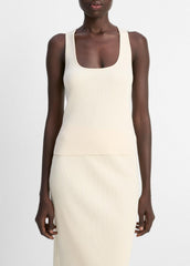 Ribbed Cotton-Blend Racerback Tank in Shirts & Tees | Vince Online
