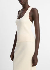 Ribbed Cotton-Blend Racerback Tank in Shirts & Tees | Vince Online