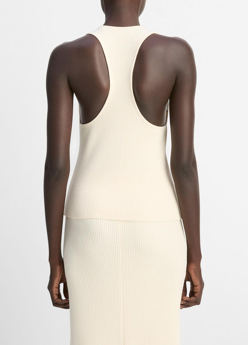 Ribbed Cotton-Blend Racerback Tank in Shirts & Tees | Vince Online