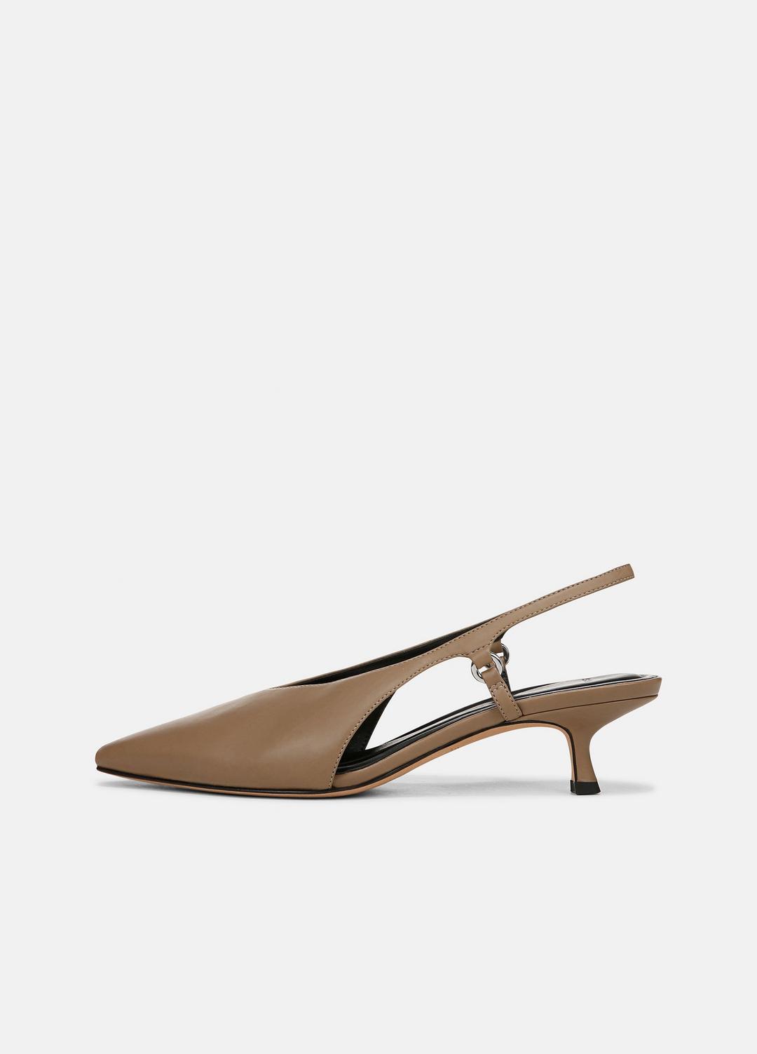 Sabrina Leather Slingback Kitten Heel in Shoes | Vince Online