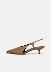 Sabrina Leather Slingback Kitten Heel in Shoes | Vince Online