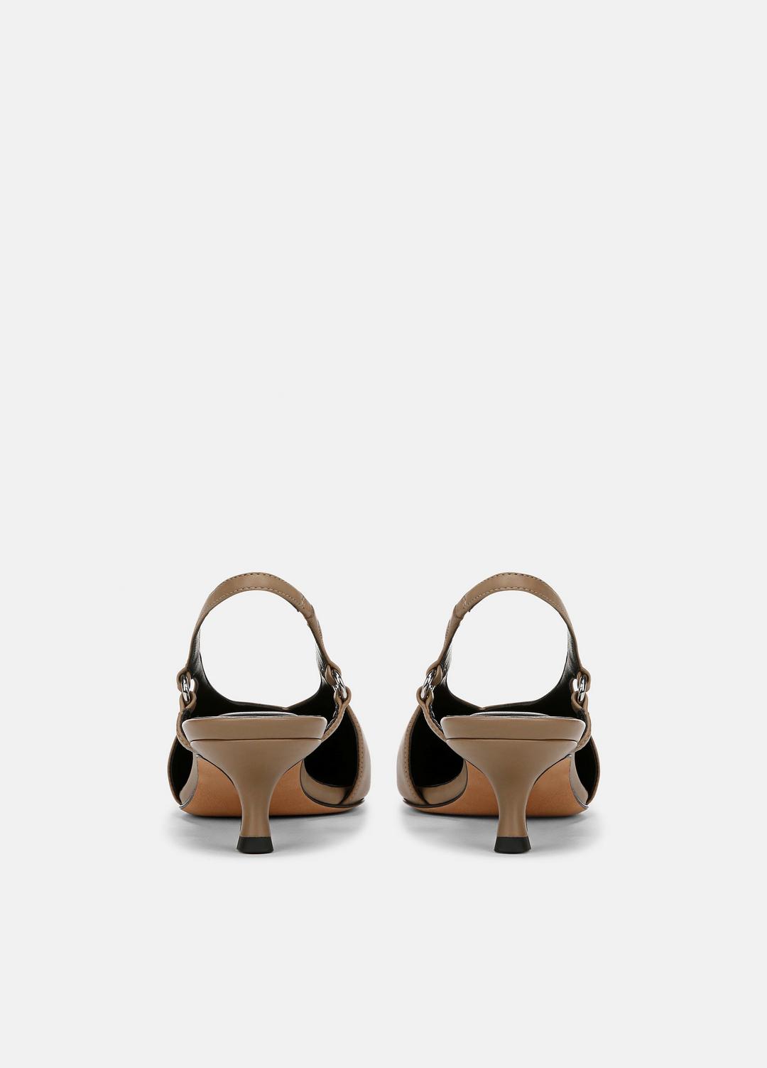 Sabrina Leather Slingback Kitten Heel in Shoes | Vince Online