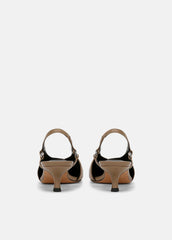 Sabrina Leather Slingback Kitten Heel in Shoes | Vince Online