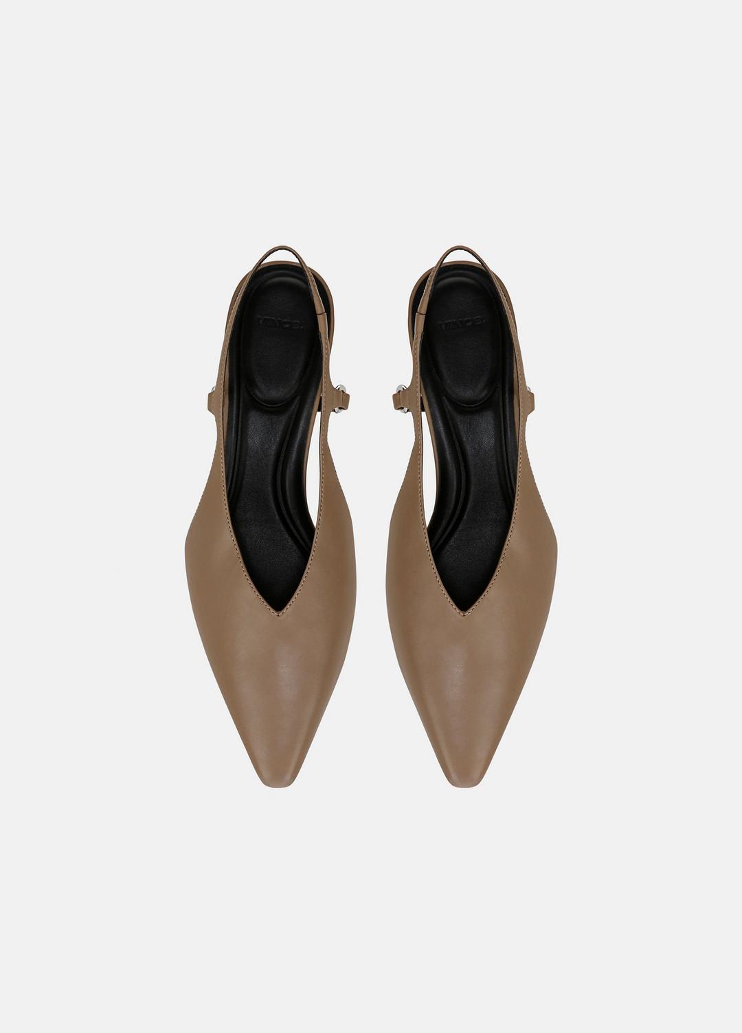 Sabrina Leather Slingback Kitten Heel in Shoes | Vince Online