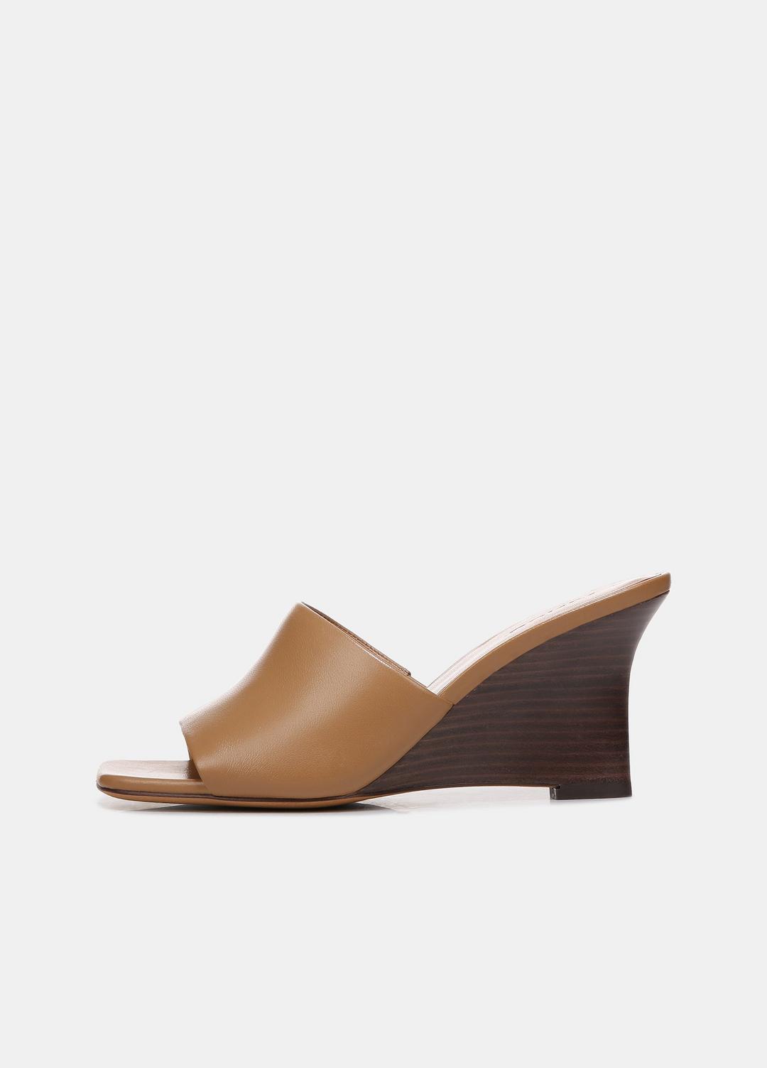 Pia Leather Wedge Sandal in Shoes | Vince outlet