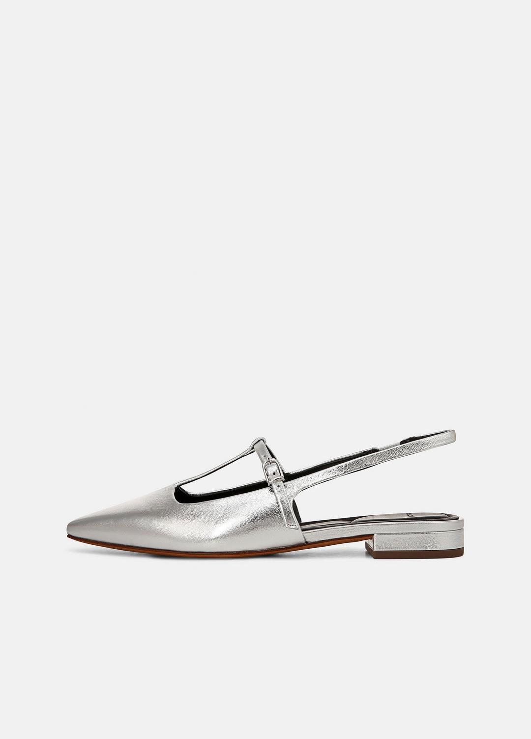 Iliana Metallic Leather Slingback Flat in Shoes | Vince for sale