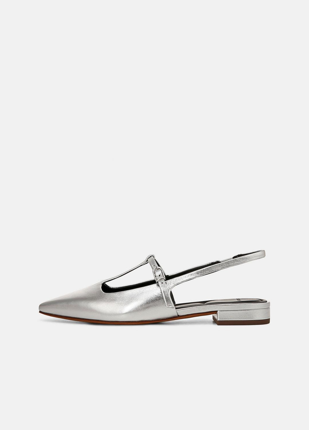 Iliana Metallic Leather Slingback Flat in Shoes | Vince for sale