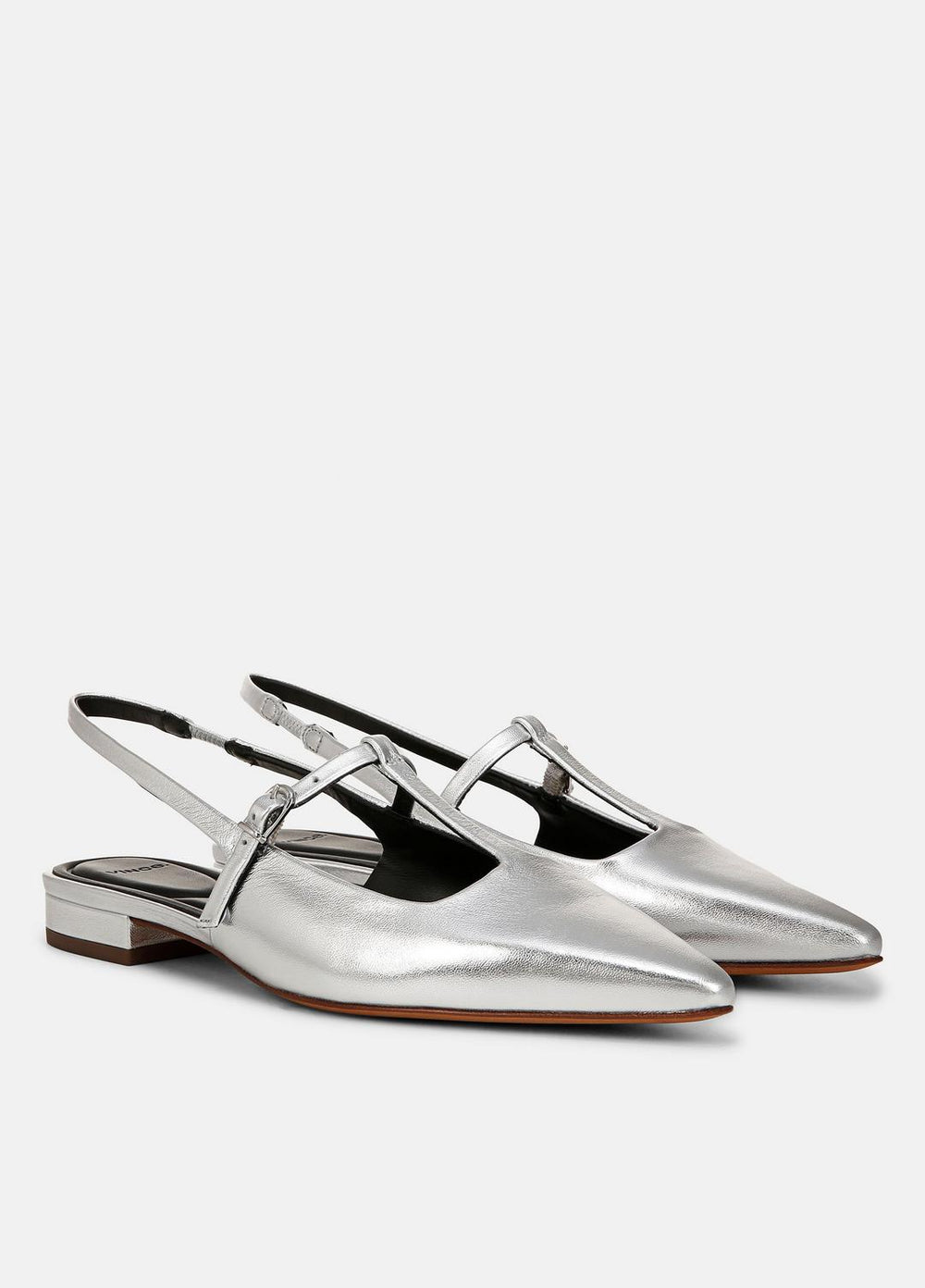 Iliana Metallic Leather Slingback Flat in Shoes | Vince for sale