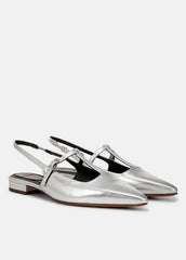 Iliana Metallic Leather Slingback Flat in Shoes | Vince for sale