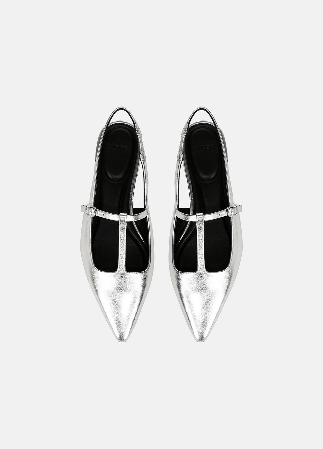 Iliana Metallic Leather Slingback Flat in Shoes | Vince for sale