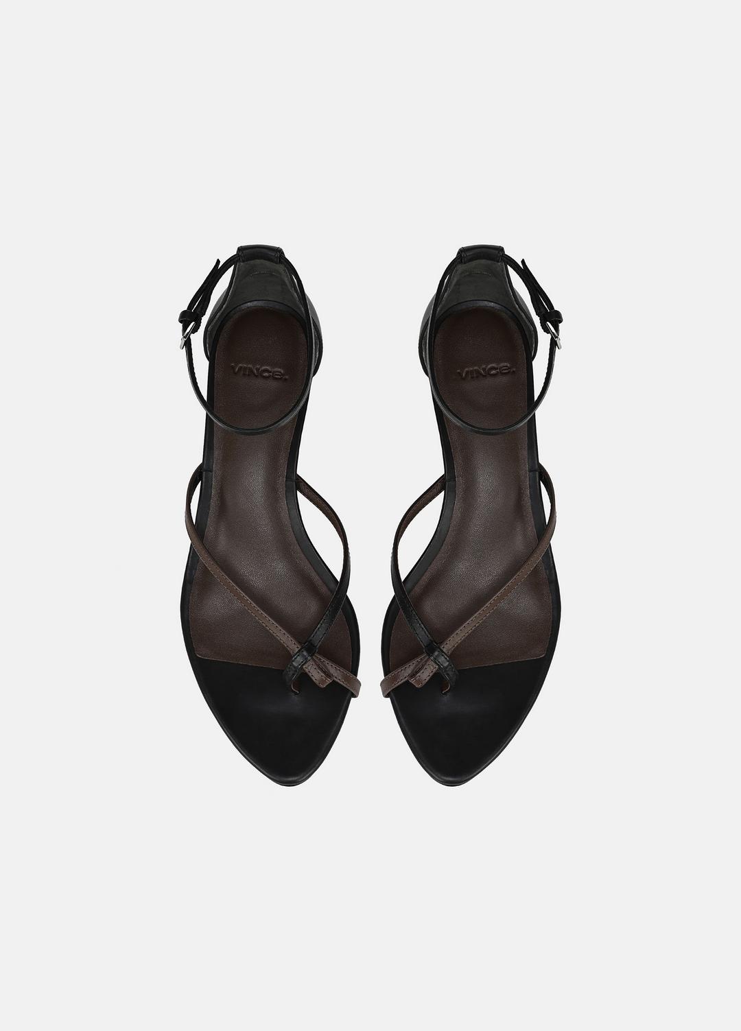 Siri Leather Heeled Sandal in Shoes | Vince US